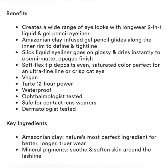 💄HP!💄Tarte Double Take Liquid & Gel Liner in Black - Picture 9 of 13